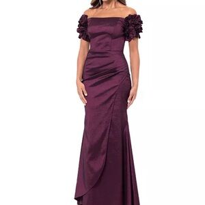 XSCAPE women’s off the shoulder floral sleeve dress